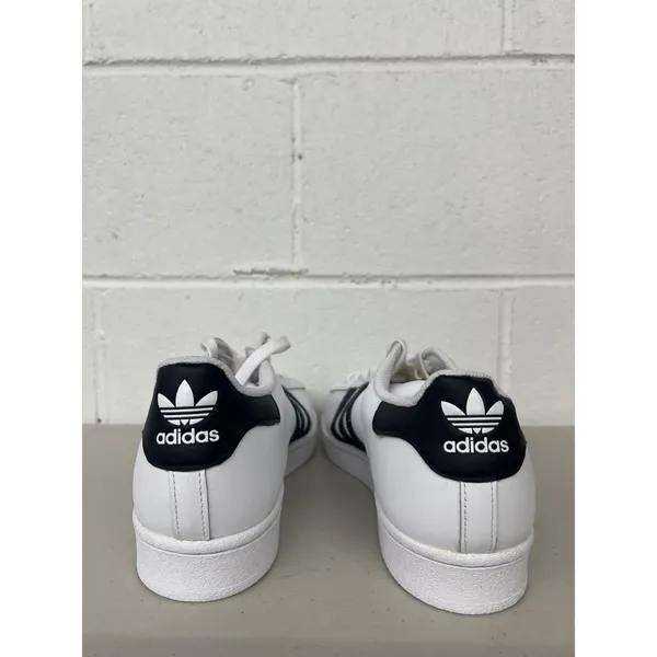 New Adidas WOMENS 11 Superstar White Black Leather Shell Toe Shoes FV3284 - Image 2