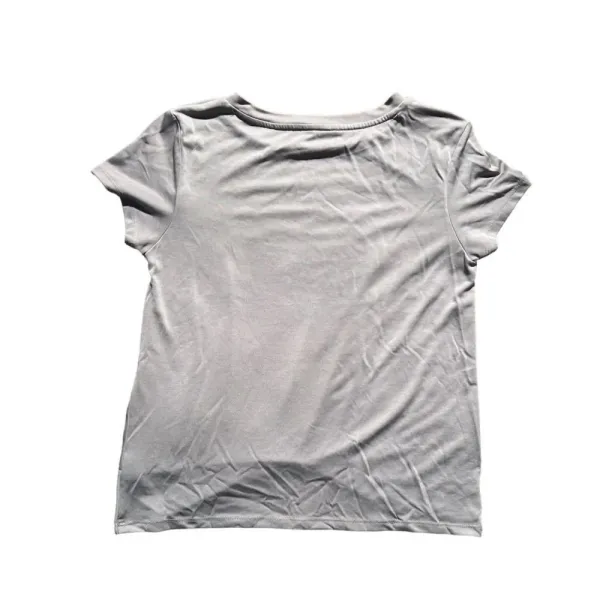 Pink Rose‎ Grey Cropped Blouse Size Small - Image 2
