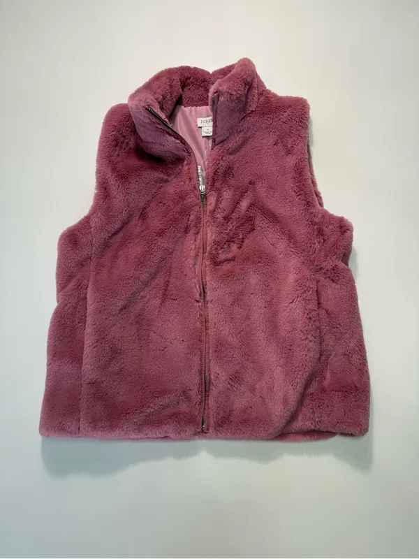 J. Crew Mauve Faux Fur Zip-Up Vest - Image 2