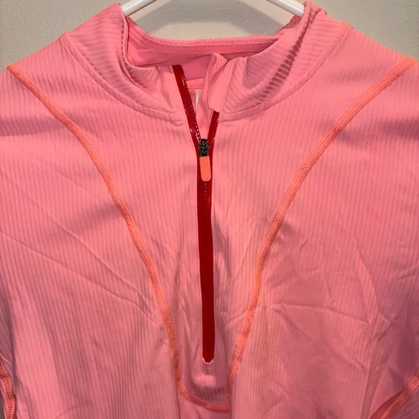 Lululemon Athletica Pink and Red Zip Pullover - Image 2