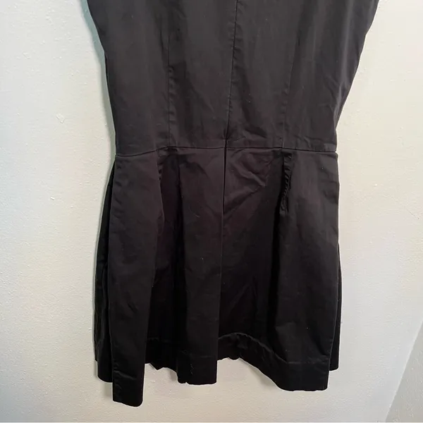 Gap Women's Sz 0 Sleeveless Fit & Flare Dress True Black Pleated Pockets Stretch - Image 9