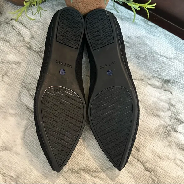 Rothy’s Women's The Point Flats Size 8W Black Blue Knit Slip On Shoes - Image 8