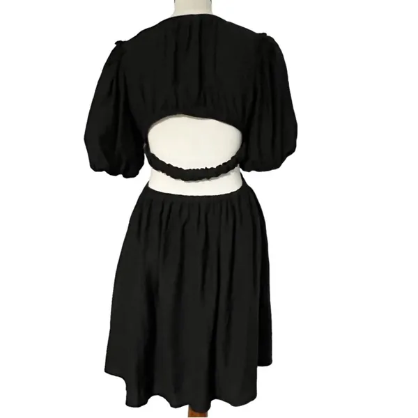 Moon River Black Cutout Dress - Image 4