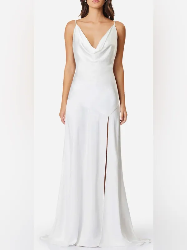 NEW‎ Elliatt Clementine Cowl Neck Maxi Dress In white Sz M - Image 2