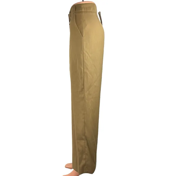 NEW Oak + Fort Women Beige High Rise Straight Wide Leg Career Dress Pants Sz S - Image 2