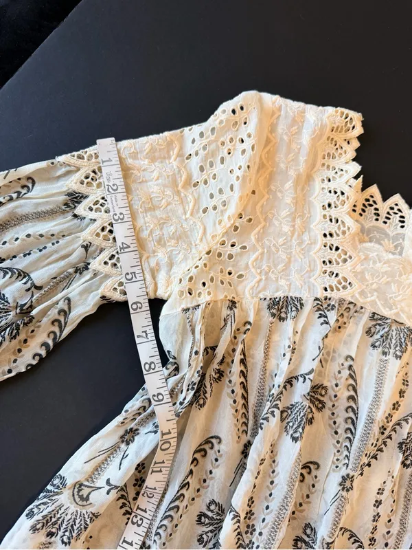 Anthropologie Floreat Cantata peasant blouse, eyelet detail, size 2 - Image 5
