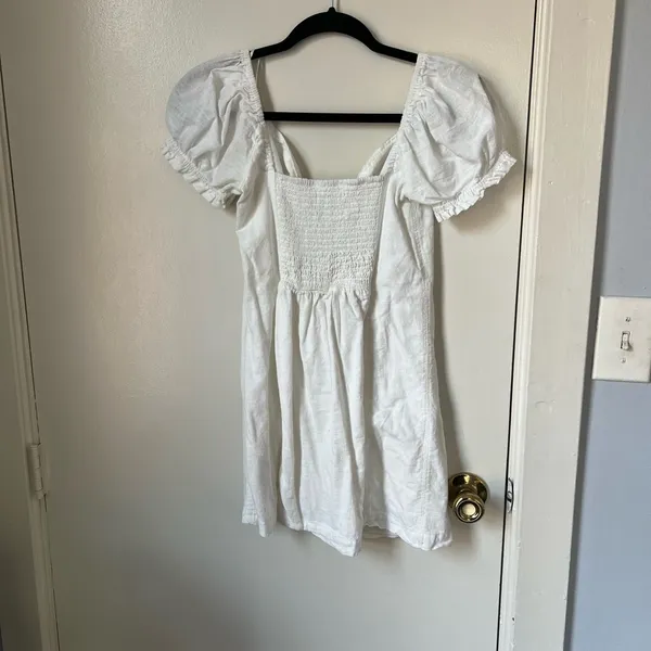 Urban outfitters white linen dress Britney hook and eye - Image 8