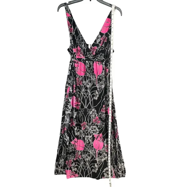 Ambrielle Y2K Pink Floral Maxi‎ Dress Empire Waist Open Back Tie Fairy Grunge M - Image 12