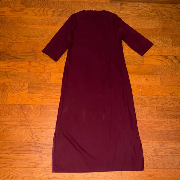 Burgundy & Gold Long Dress - Image 2