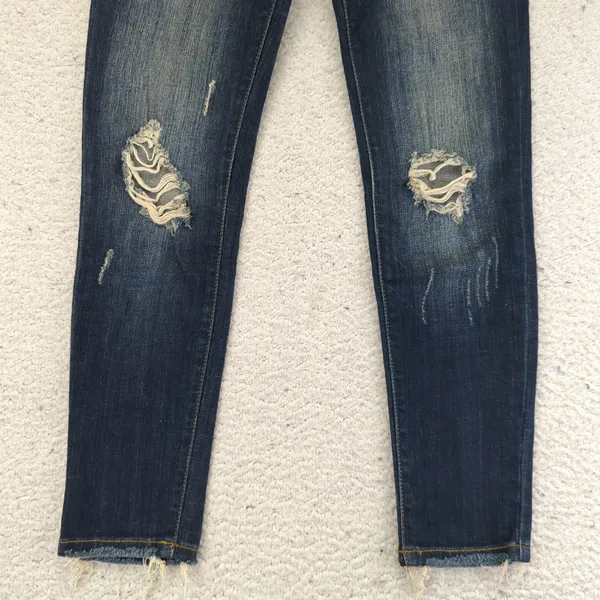 JUDY BLUE Skinny Fit Jeans Distressed Ripped‎ Blue Denim Womens Size 5 27 - Image 4