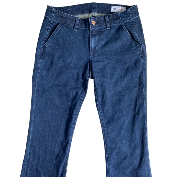 Gap Long & Lean Jeans Womens 27 4R Dark Rinse Low Rise Flare Bootcut 844088 - Image 2