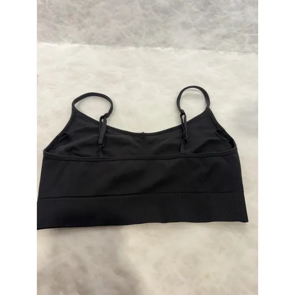 Old Navy Active Seamless Go-Dry Sports Bra Black Adjustable Strap Bralette Large - Image 2