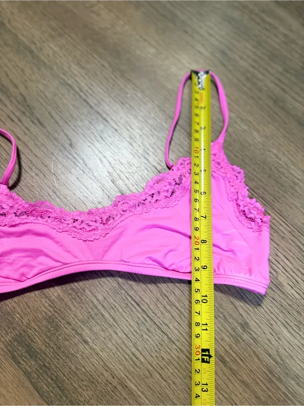 Skims Pink lace bralette with adjustable straps. Size: XL - Image 2