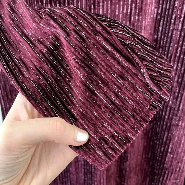 Deep burgundy purple 3/4 sleeved long dress formal crewneck‎ women size XXL - Image 4