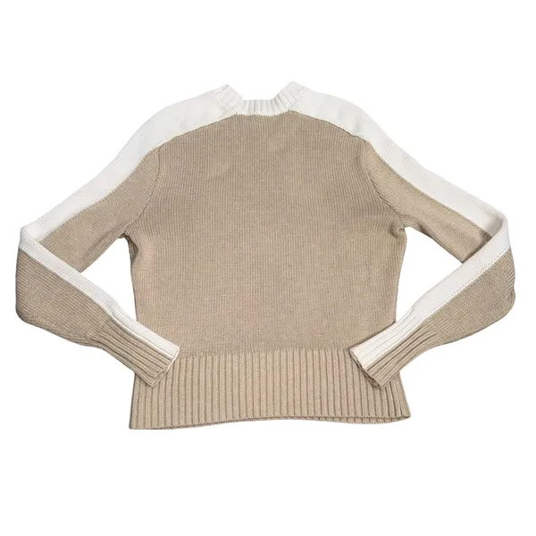ANR+ Alp-n-Rock Sweater Women Small Tan White Stripe Good Organic Cotton Knit - Image 5