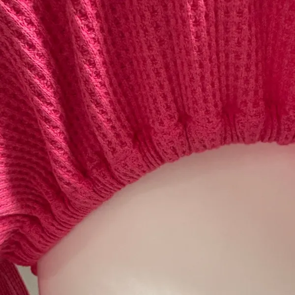BiBi Hot Pink Acid Wash Waffle Knit Hoodie - Image 7