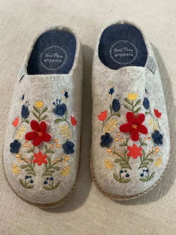 TONI PONS DELI-EF FELT SLIPPERS FOR WOMEN WITH FLOWERS, size EU37/US7, NWOT - Image 4