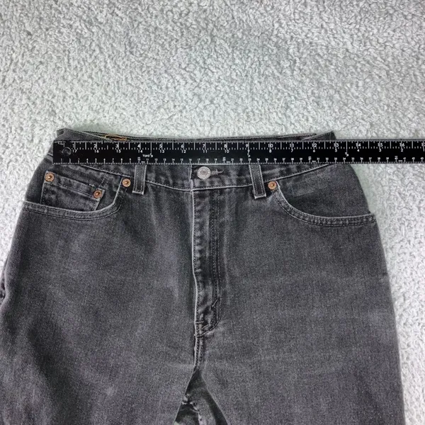 Levi's 550 Relaxed Fit Tapered Leg Jeans Black Denim Women 10 Made‎ in USA - Image 3