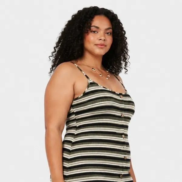 No Boundaries Juniors Bodycon Dress Sz XXL Sea Turtle Green Striped Ribbed Midi - Image 7