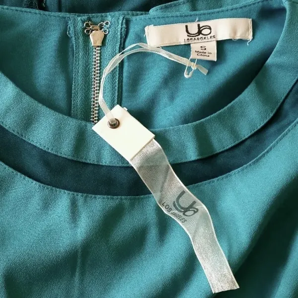 A-Line ModCloth Dress Teal Black Mesh Stripes with Cutouts by Ya Los Angeles - Image 6
