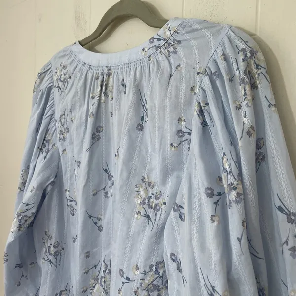 A.n.a. NWT Floral Puff Sleeve Blouse Top Romantic Blue Lavender Prairie ~ Size S - Image 9