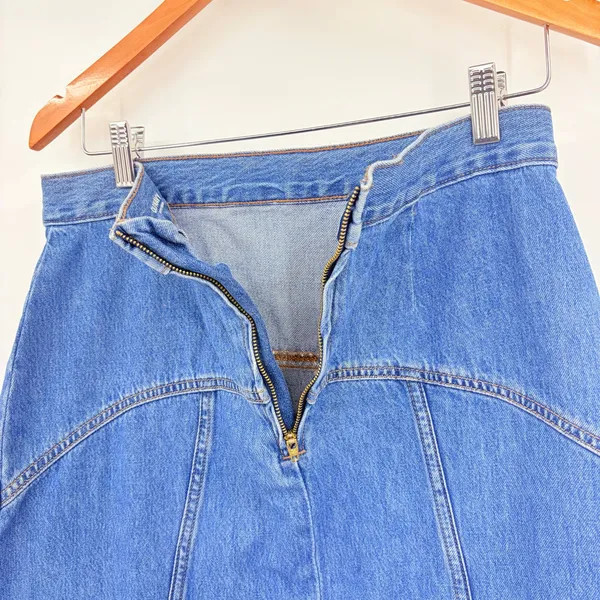 Old Navy Y2K Drapey Denim Midi Skirt Sz 6 Preppy Minimal 90s A Line Cottagecore - Image 6