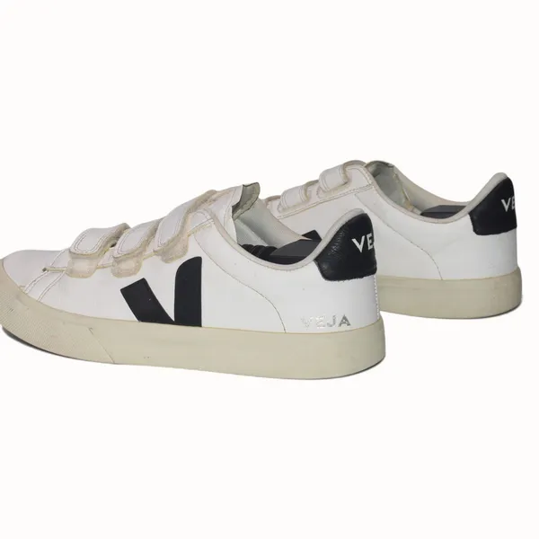 VEJA Recife White Black Leather Sneakers 40 US 9 - Image 6