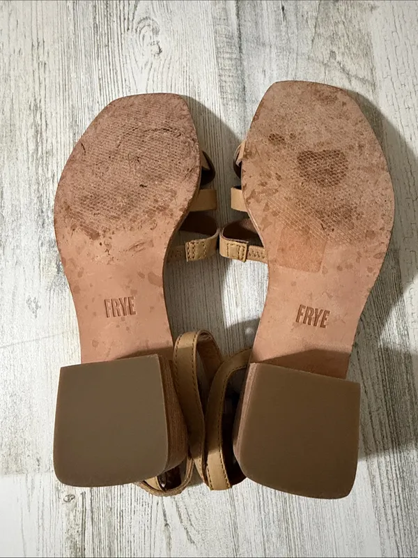 Frye Tan Huarache Braided Ankle-Strap Block Heel Sandal Size 6.5 - Image 9