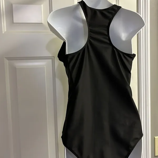 SHEIN Black One Piece Plunging Neckline with Tie and Razorback Swimsuit- Large - Image 9