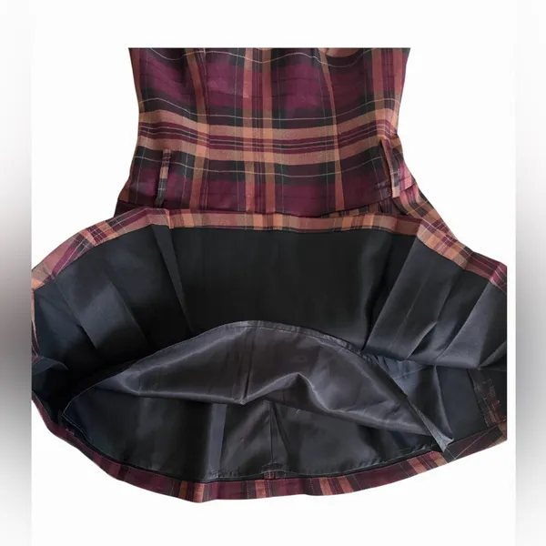Commense Plaid Mini Dress in Burgundy multicolor - Image 7