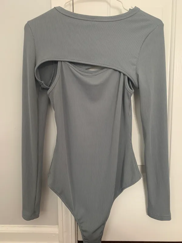 New Ribbed Knit Super Crop Top & Cami Bodysuit Size S - Image 6