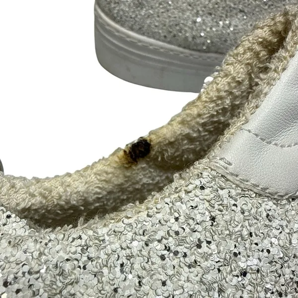 Steve Madden Womens White 2 Star Glitter Low Top Platform Sneakers Shoes Size 41 - Image 8