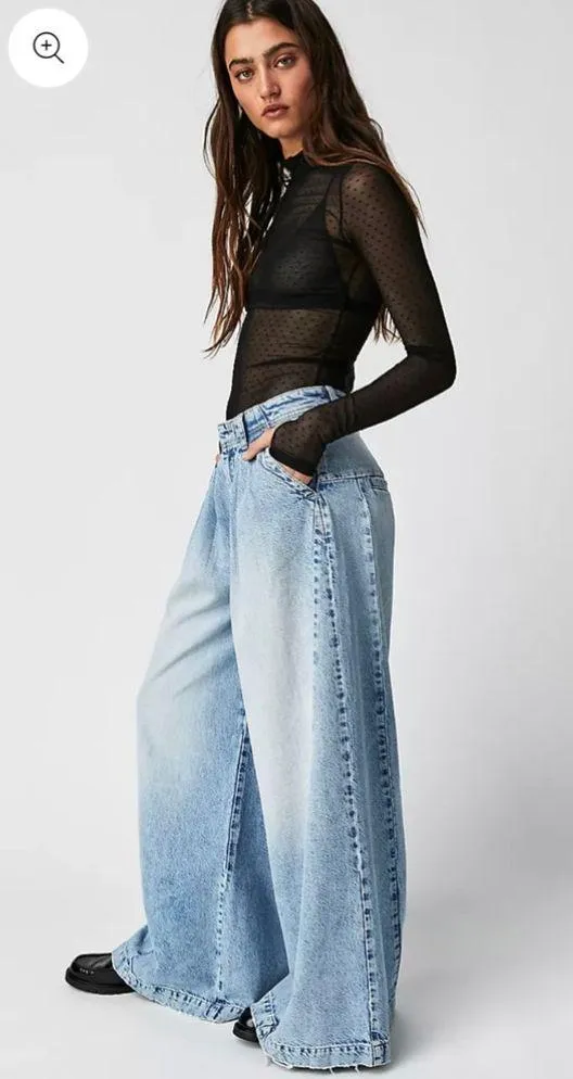 Free People We The Free Equinox Denim Trousers - Image 3