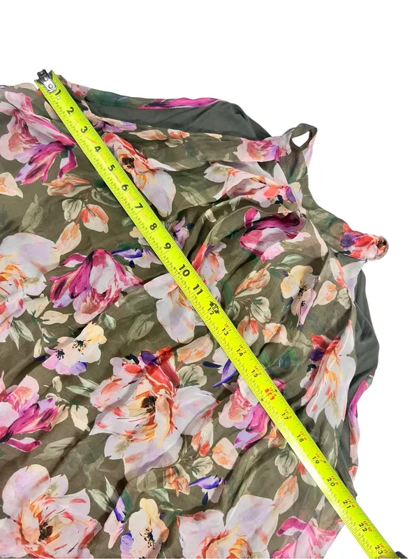 Bellambra Made in Italy Silk Blend Sage Green Floral Halter Maxi Dress - Image 9