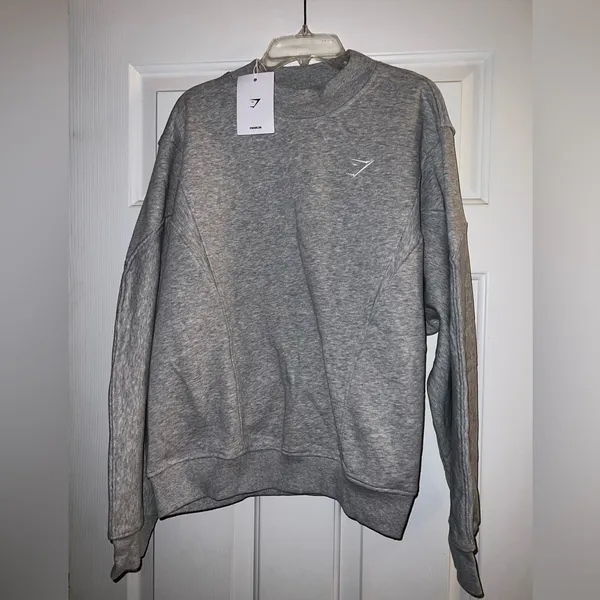 Gymshark Rest Day Cotton Contour Pullover in Gray Size Medium New with tag - Image 4