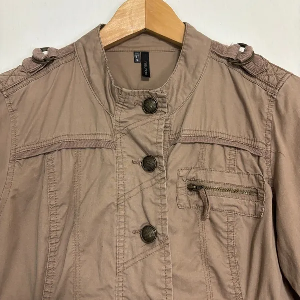 Maurice's Utility Military Jacket Brown/Beige Womens M‎ Lightweight - Image 3