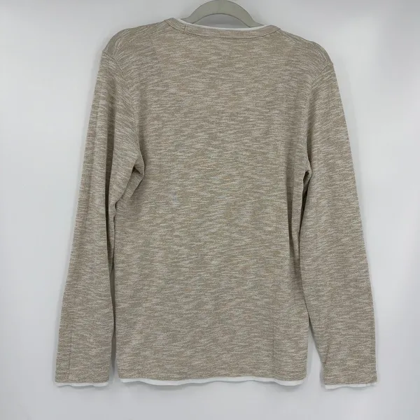 Abercrombie & Fitch Layered Hem Tee Sz S Tan Y2K Minimalist Neutral Clean Girl - Image 7