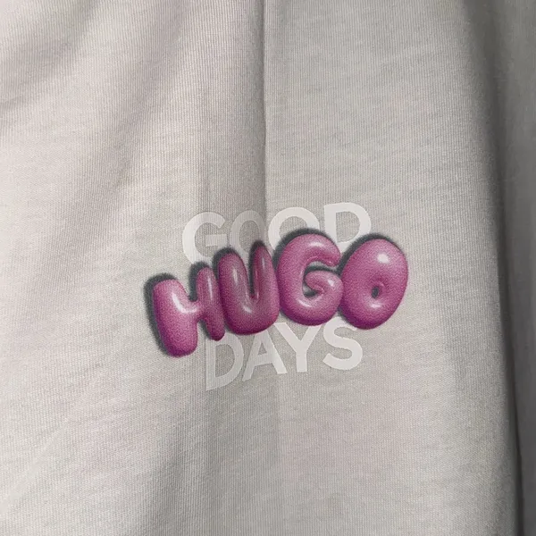 HUGO White shirt Short Sleeve Tee with Graphic Detail new small unisex - Image 2