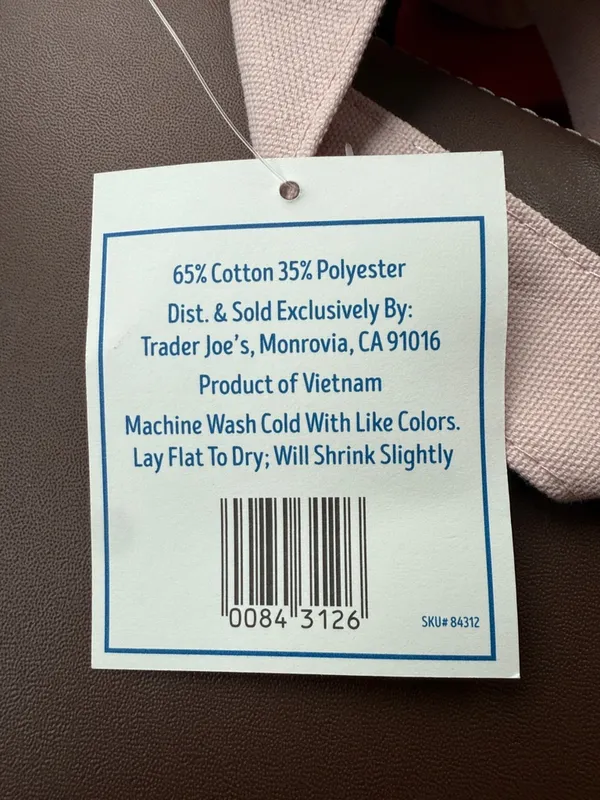 Trader Joe’s Mini Striped Tote Pink Lavender Canvas Bag. NWT - Image 2