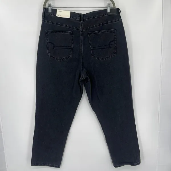 American Eagle Mom Jeans 16S Y2K Grunge Street Black Baggy Highrise Tapered NWT - Image 6