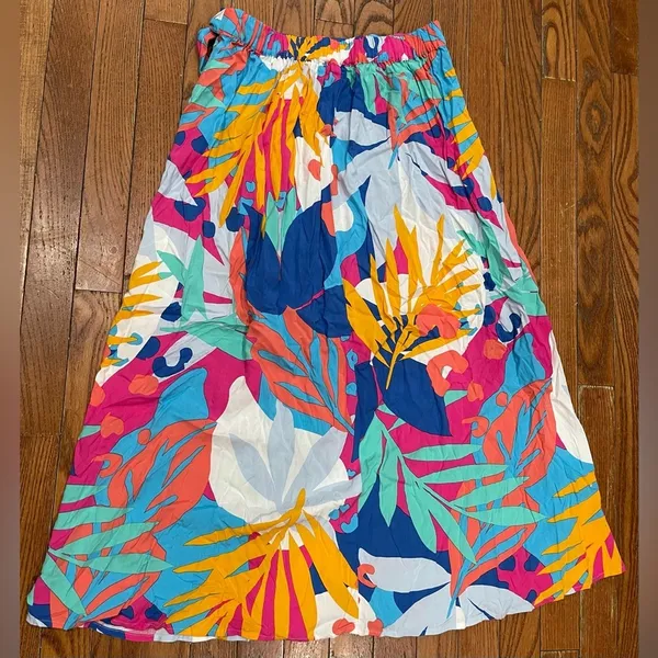 J. Crew Colorful Leaf Print A-Line Skirt - Image 9