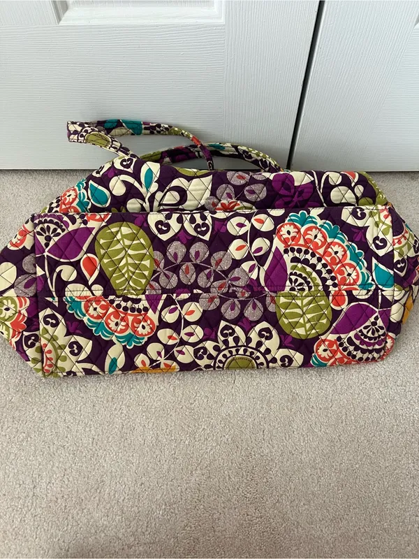 Vera Bradley “Crazy Plum” Quilted Floral Patterned Tote - Image 3