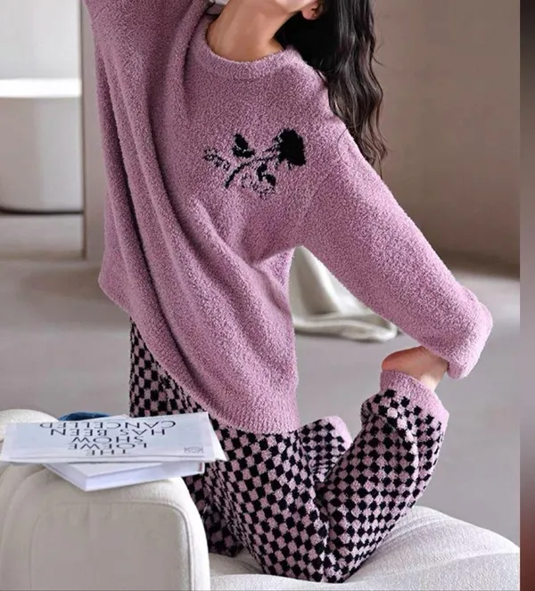 Y2K Women’s loungewear Set with Rose Print - Image 2