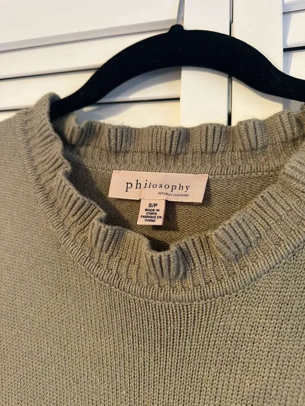 Philosophy Olive Green Short Sleeve Sweater - Image 2