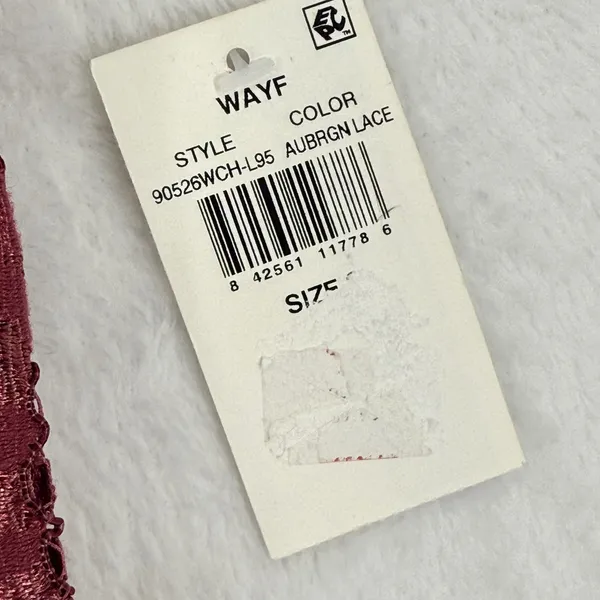 WAYF Aubergine Lace Dress Floral Cap‎ Sleeve Lined Party Cocktail Small - Image 4