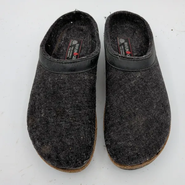 Haflinger Grizzly Wool Clogs Charcoal Gray Felt Slip On Shoes EU 39 Womens 8-8.5 - Image 4