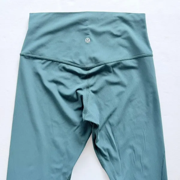 Lululemon Align Pant Ribbed 25" Mystic Green Blue Size 8 Yoga Gym - Image 5