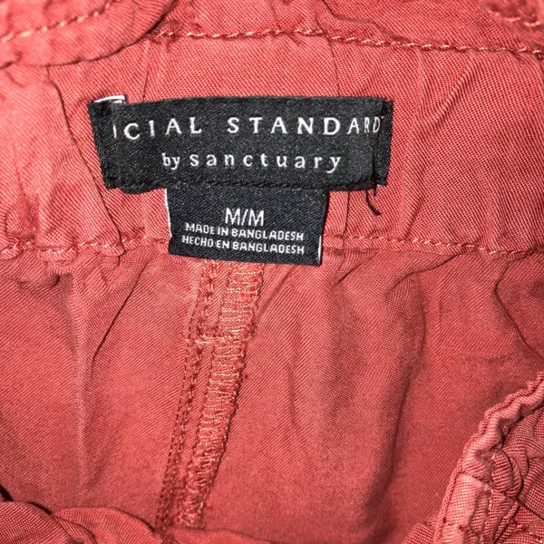 Social Standard Paperbag Waist Pants Women M Coral Red High Rise Boho Tencel‎ - Image 8