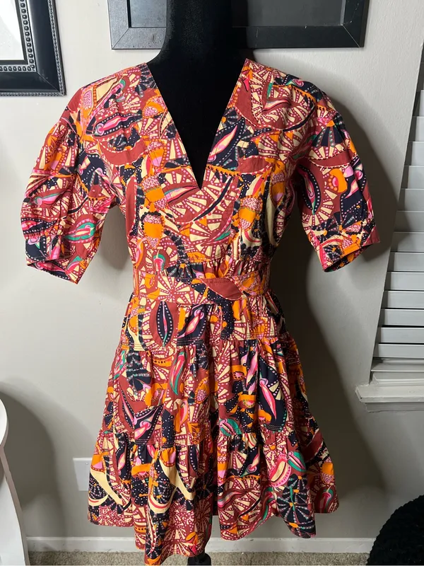 ALC Frank Russet multicolor carey mini dress MSRP $425 size 4 - Image 4