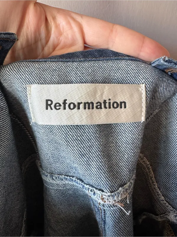 Reformation Women’s Kayla Denim Corset Mini Dress Size 0 - Image 3